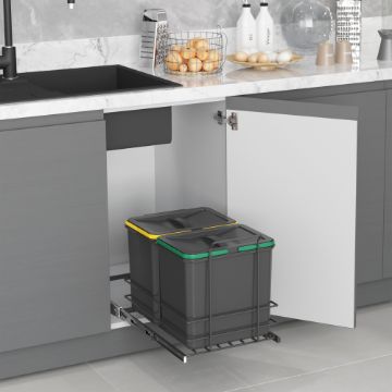 Pattumiera per differenziata Recycle da cucina 2x35L Emuca