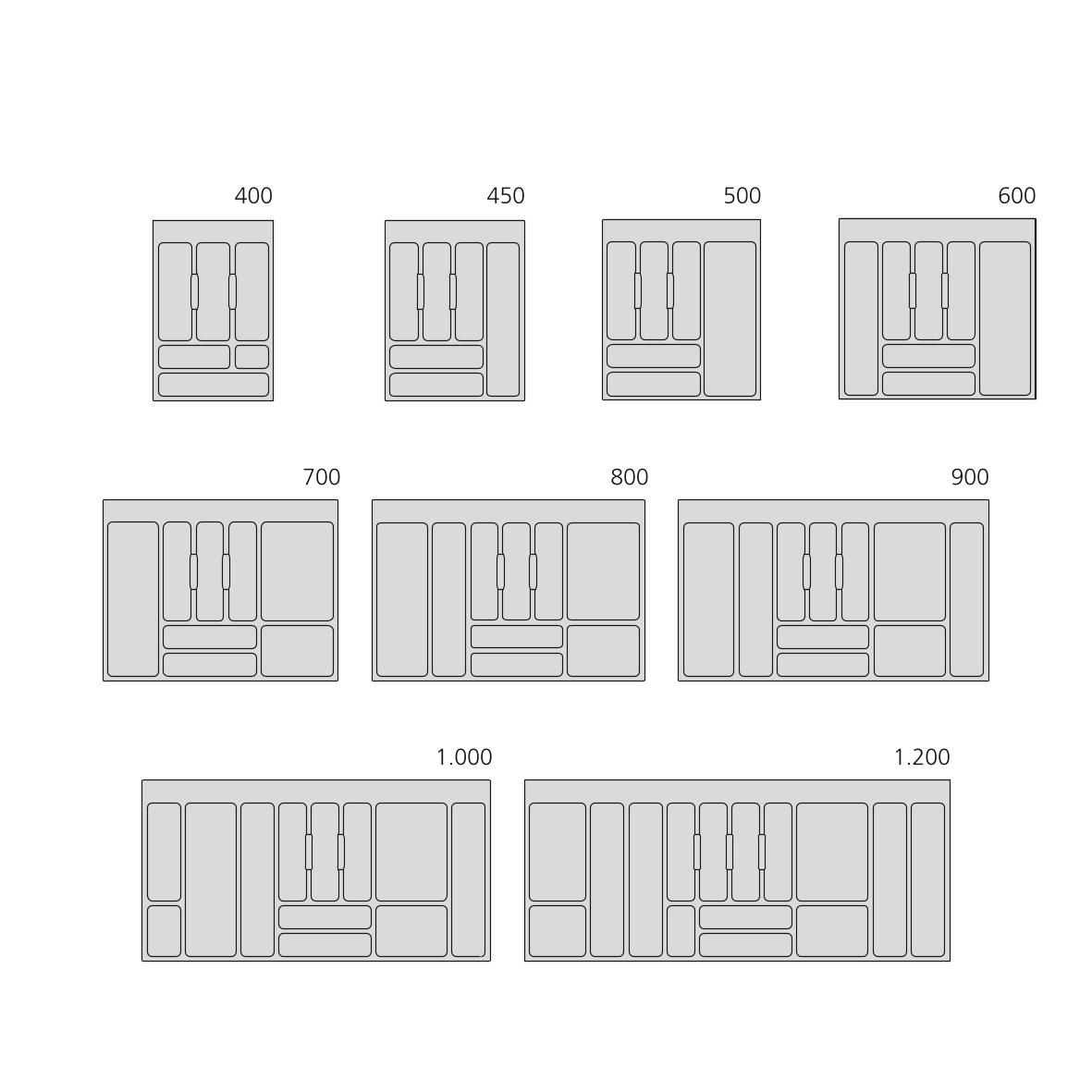 Portaposate optima per cassetto da cucina modulo 900 mm, spalle 16mm,  plastica, bianco 8333615 emuca