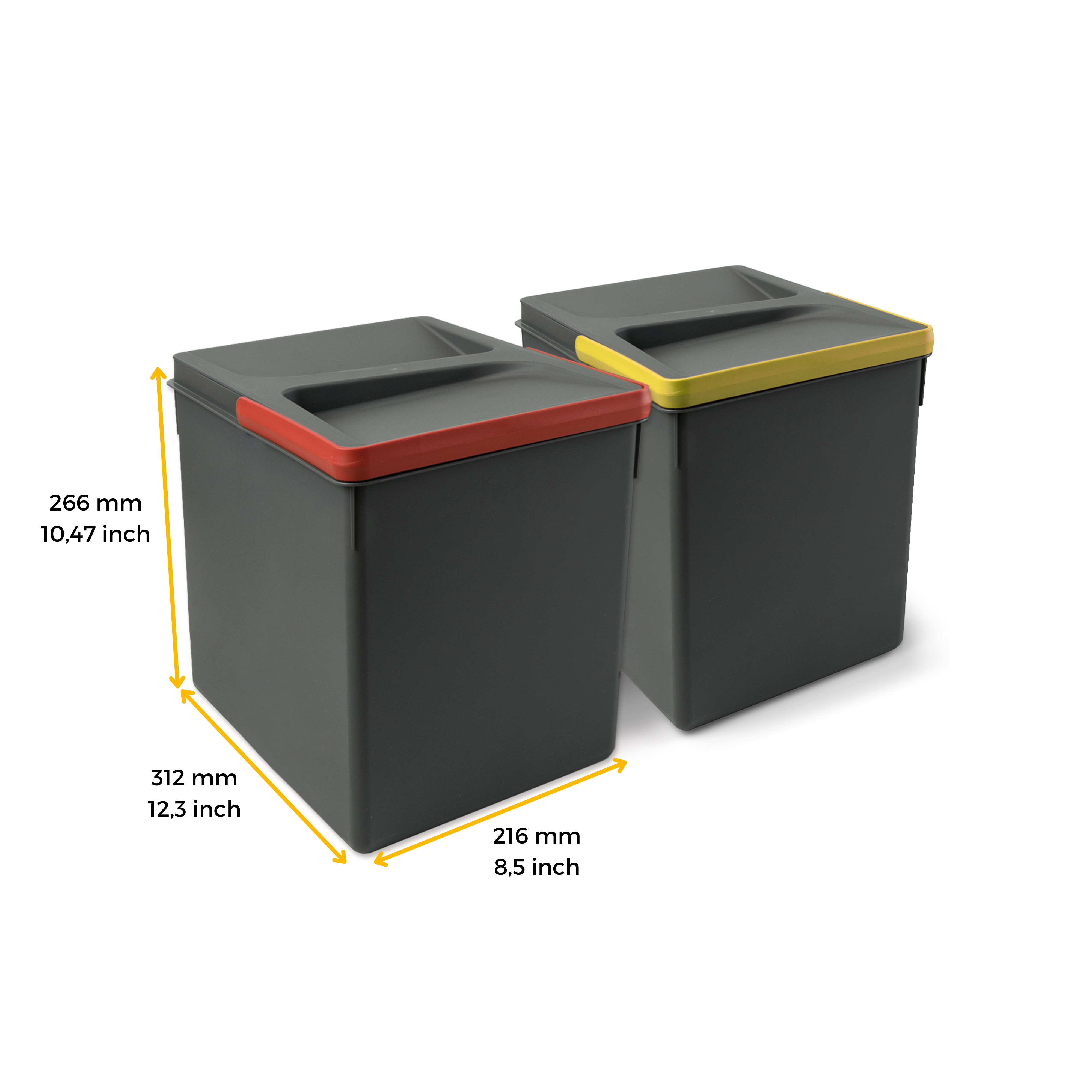 Contenitori per cassetti da cucina Recycle, Altezza 216 Emuca