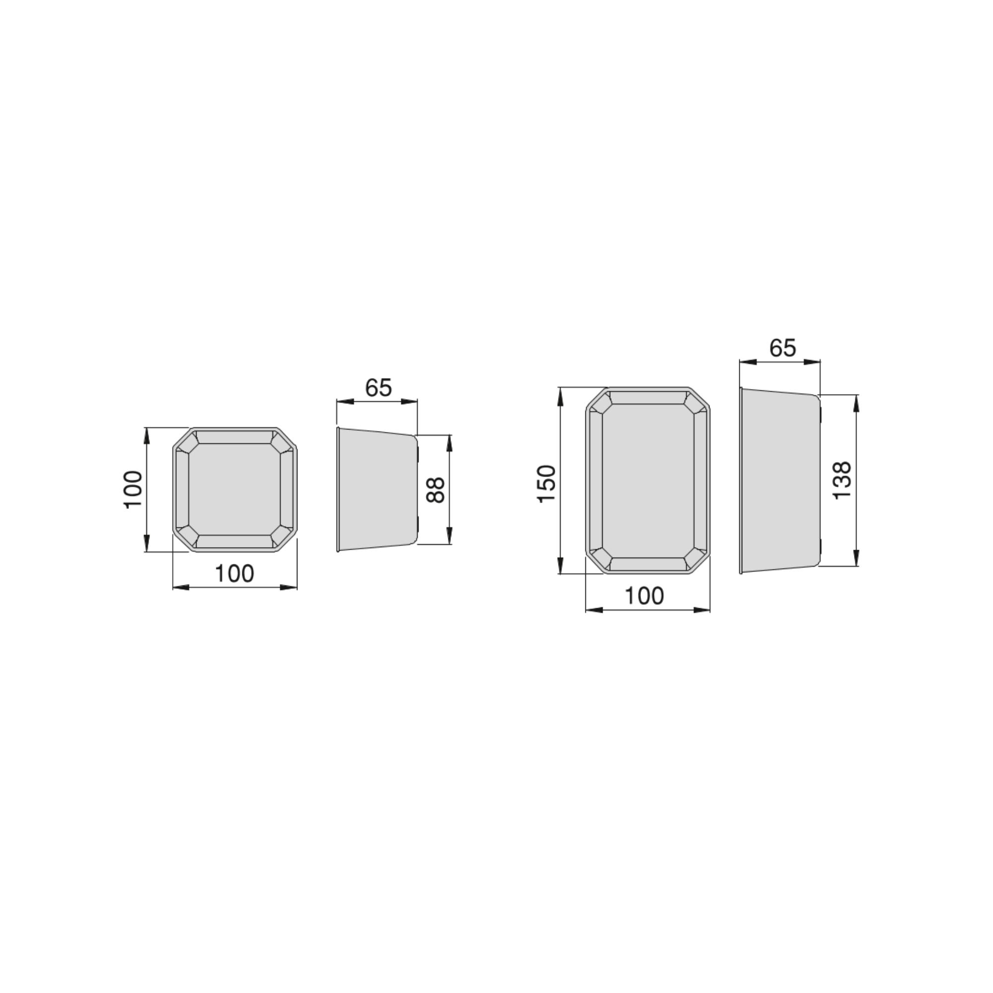 Kit di 10 cestini Tidy per cassetti del bagno, in Tecnoplastica, Grigio  antracite