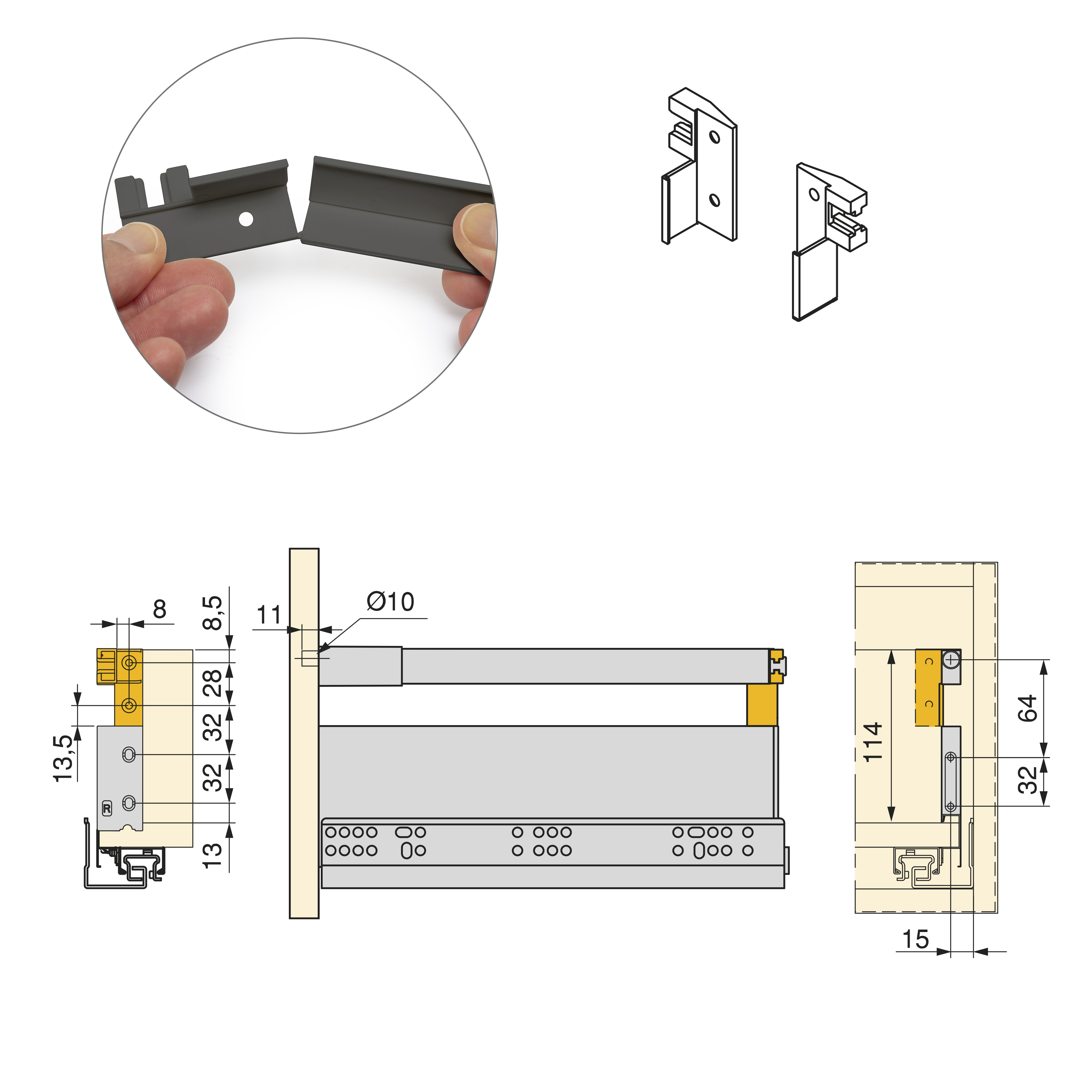 Emuca Tappettino antiscivolo per cassetti di cucina, Plastica, Grigio  antracite, 20 m